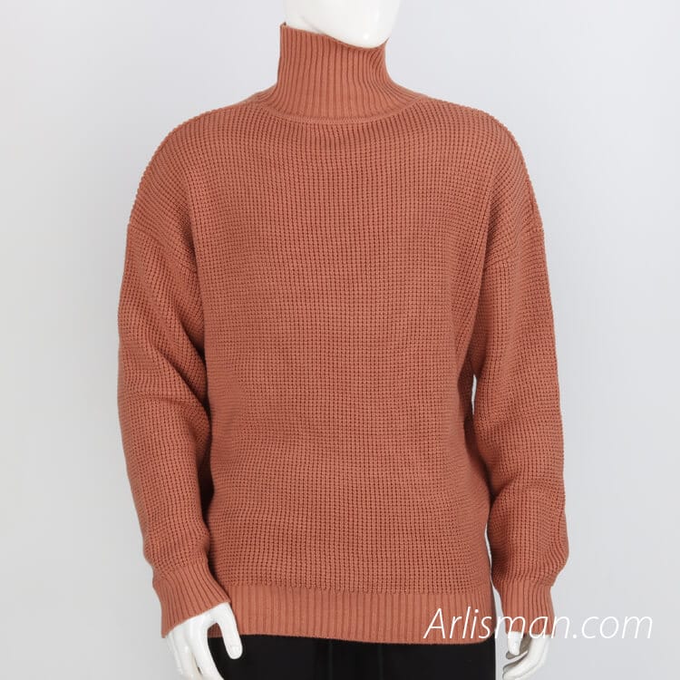 High collar knitted sweater